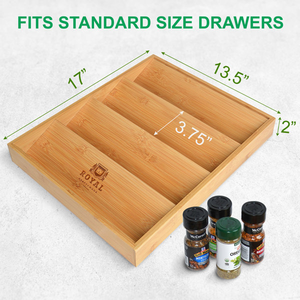 Bamboo spice drawer outlet insert